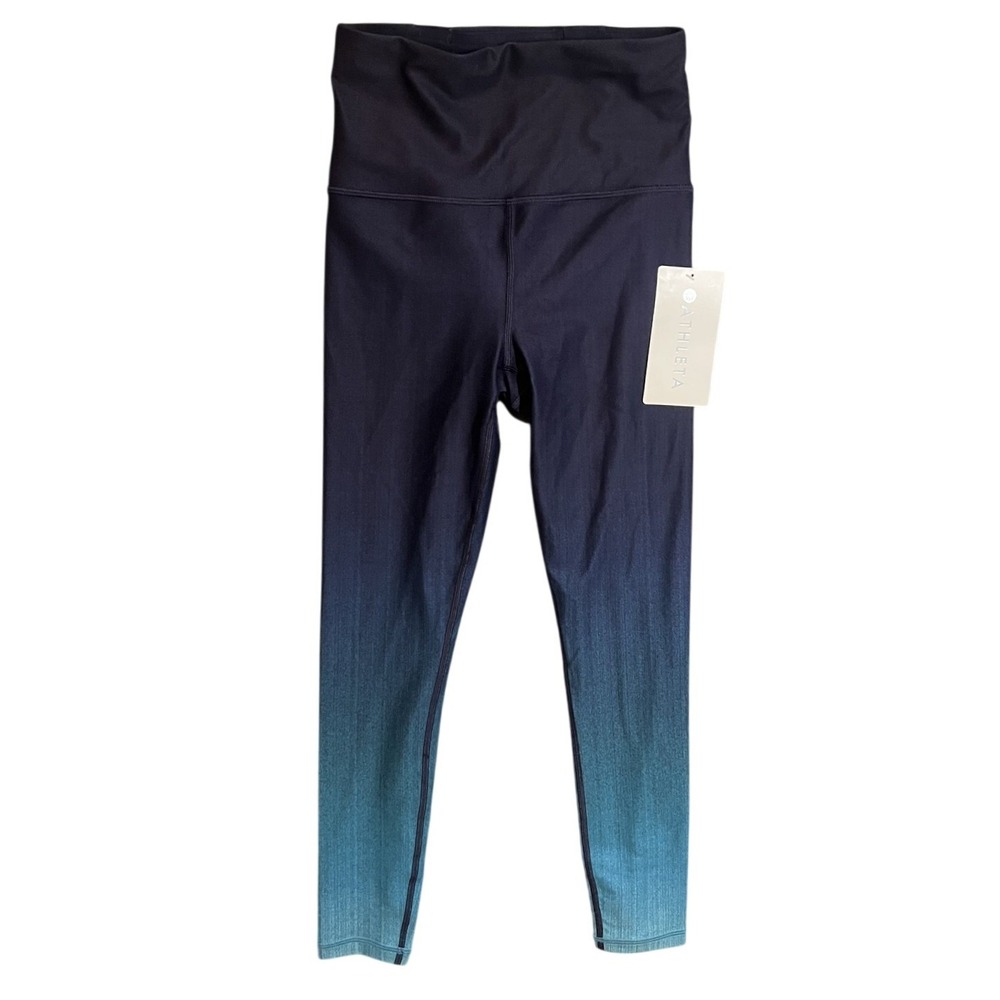 Athleta Elation 7/8 Tight Leggings XXS Blue Ombre Powervita High Rise Yoga NWT